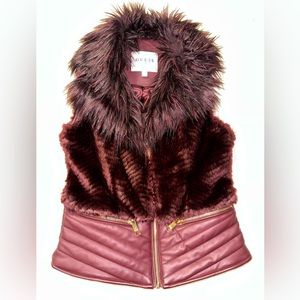 Guess vest jacket with faux fur